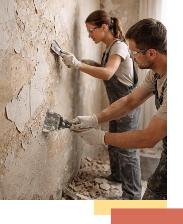 Снятие старой шпаклевки и подготовка поверхностей в Ростове