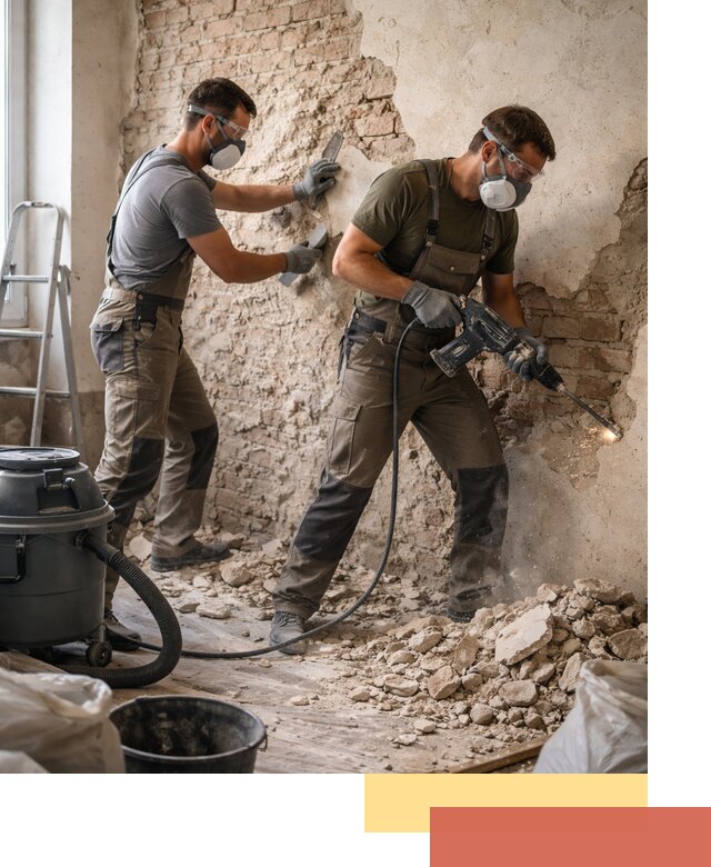 Демонтаж штукатурки со стен в Ростове быстро и аккуратно