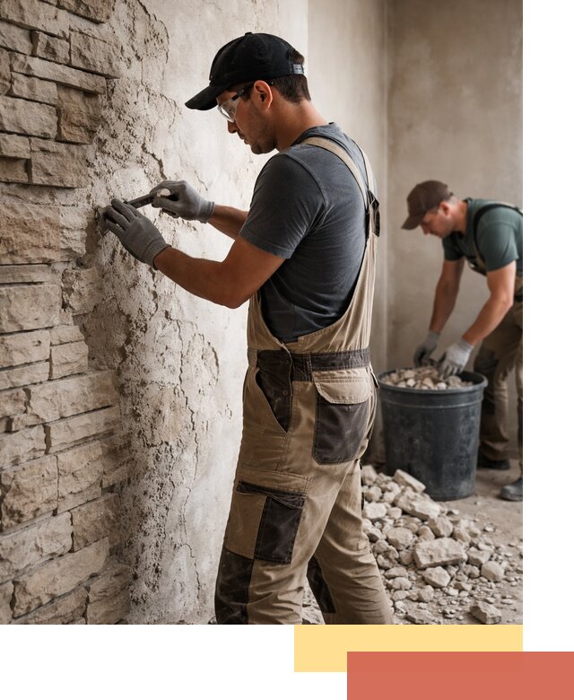 Демонтаж декоративного камня в Ростове профессионально и безопасно