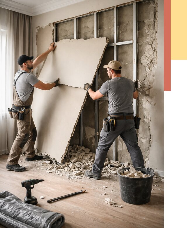 Демонтаж гипсокартона со стен в Ростове от 359 руб. — услуги демонтажа | ОТДЕЛОЧНИК-Рсв