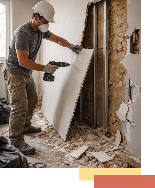 Демонтаж гипсокартона со стен в Ростове качественно и быстро