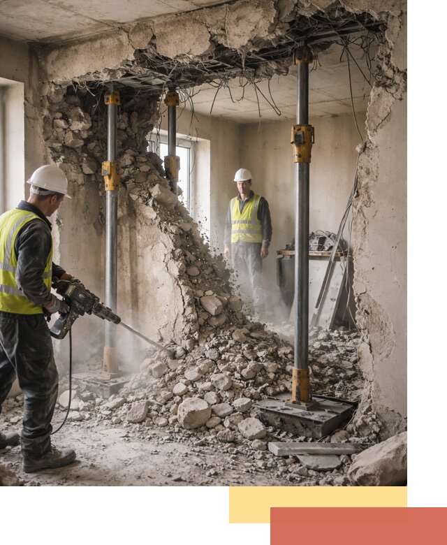 Снос несущих стен в Ростове с гарантией безопасности и качества