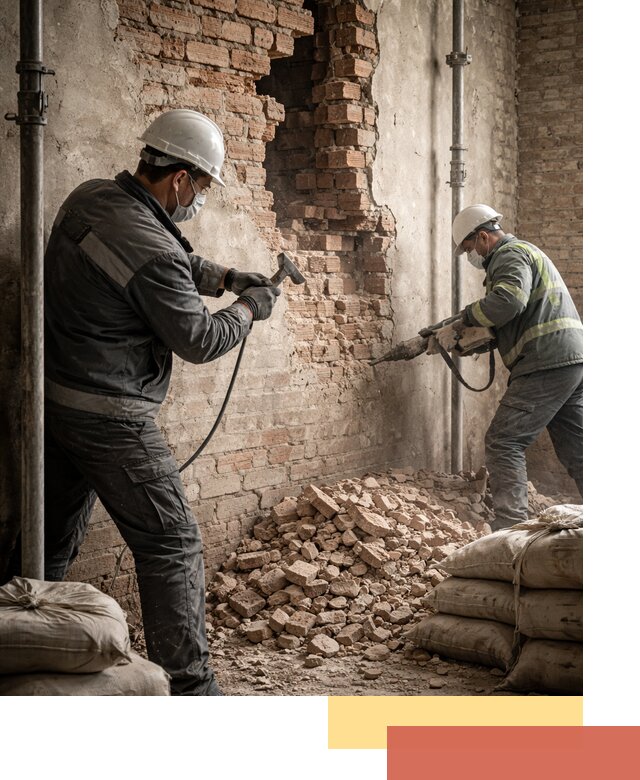 Демонтаж кирпичных стен в Ростове быстро и безопасно