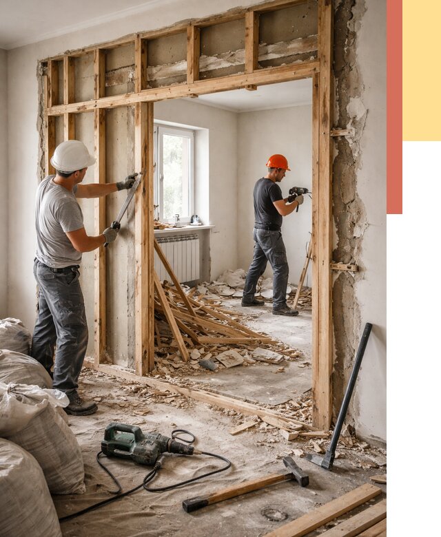 Демонтаж деревянных перегородок в Ростове от 3284 руб. — быстро и недорого | ОТДЕЛОЧНИК-Рсв