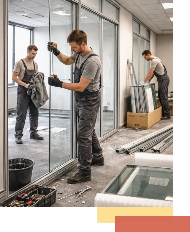 Демонтаж стеклянных перегородок в Ростове быстро и безопасно