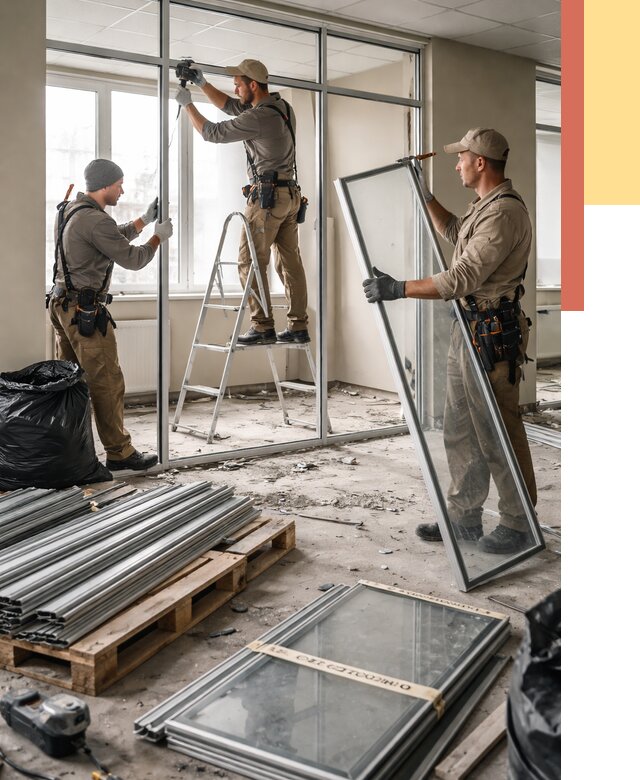 Демонтаж алюминиевых перегородок в Ростове от 4310 руб. — быстро и недорого | ОТДЕЛОЧНИК-Рсв