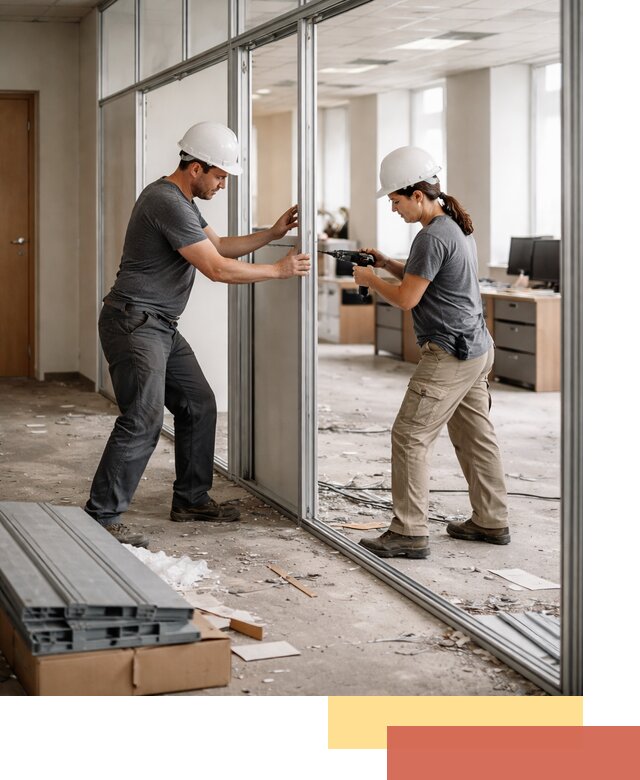 Демонтаж алюминиевых перегородок в Ростове быстро и аккуратно