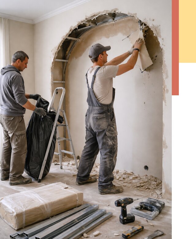 Демонтаж арки из гипсокартона в Ростове от 3592 руб. — услуги под ключ | ОТДЕЛОЧНИК-Рсв