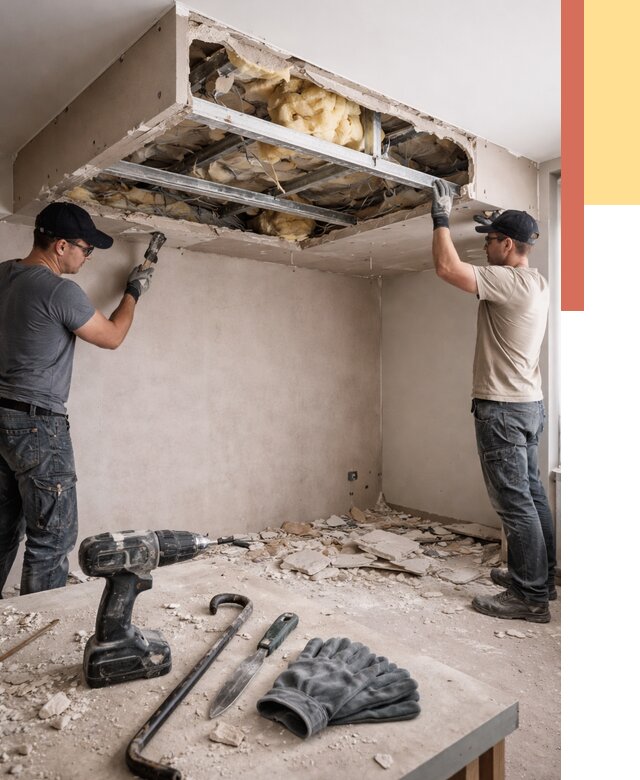 Демонтаж короба из гипсокартона в Ростове от 1560 руб. — быстро и недорого | ОТДЕЛОЧНИК-Рсв