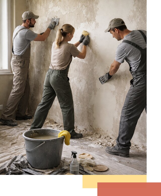 Очистка стен от клея и грунтовки в Ростове качественно и быстро