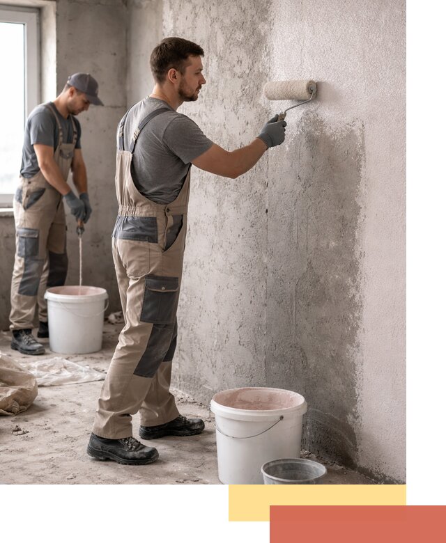 Нанесение бетоноконтакта на стены в Ростове для последующей отделки