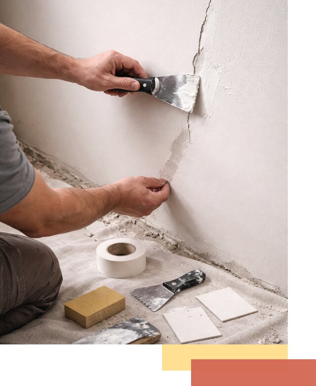 Заделка трещин и сколов в стенах и потолках в Ростове