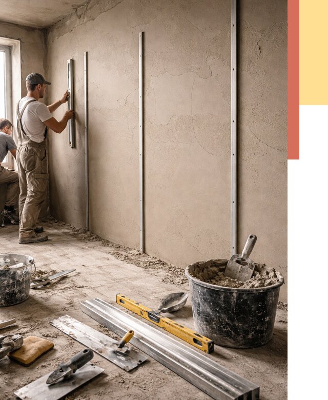 Штукатурка стен по маякам в Ростове от 5645 руб./м² — выравнивание под ключ | ОТДЕЛОЧНИК-Рсв