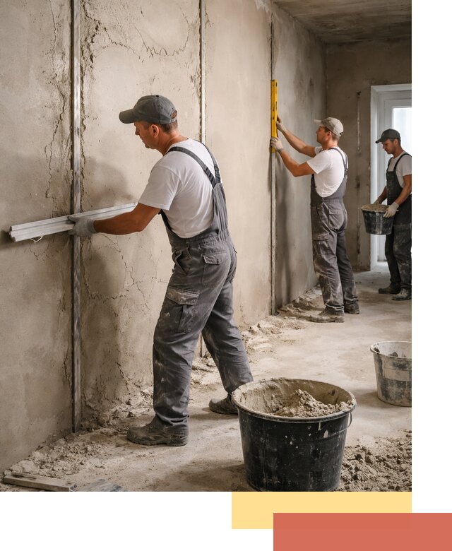 Штукатурка стен по маякам в Ростове — точная и ровная поверхность