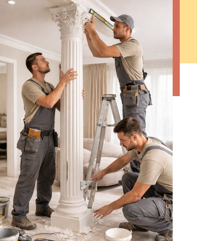 Установка декоративных колонн в Ростове от 12316 руб. под ключ | ОТДЕЛОЧНИК-Рсв