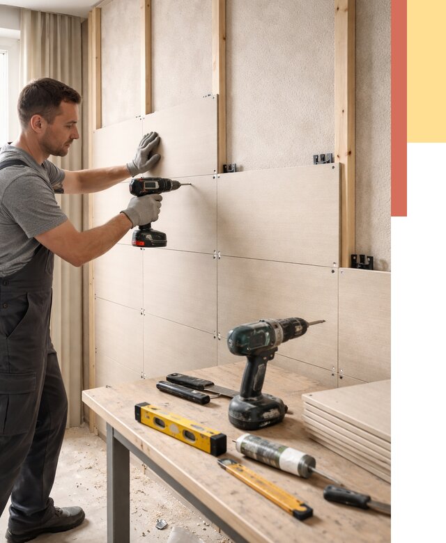 Монтаж МДФ панелей на стены в Ростове от 1283 руб. под ключ | ОТДЕЛОЧНИК-Рсв