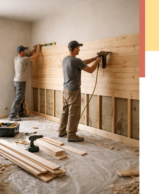 Монтаж деревянной вагонки на стены в Ростове от 7697 руб. | Услуги монтажа вагонки | ОТДЕЛОЧНИК-Рсв