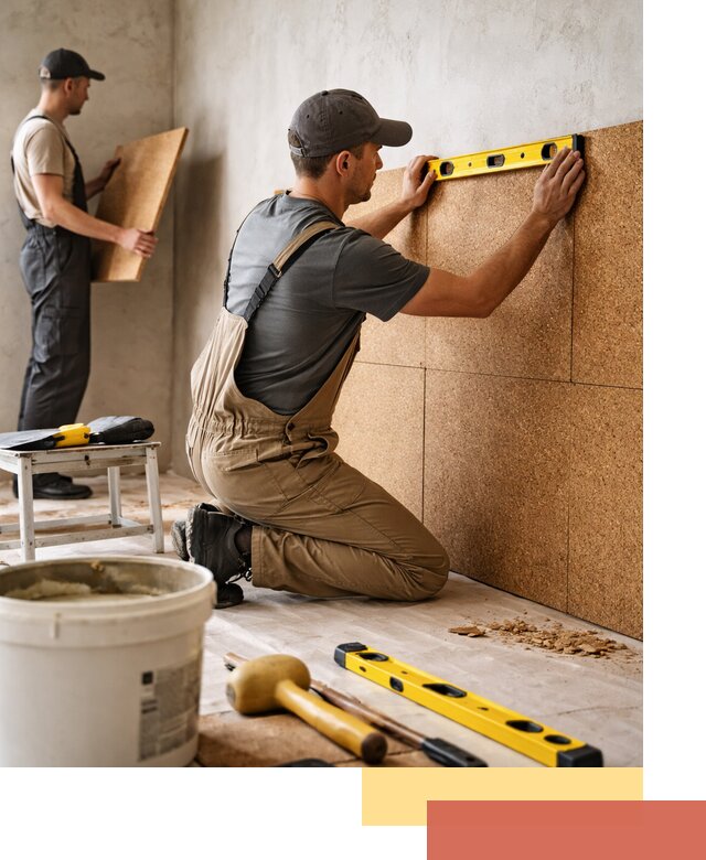 Монтаж пробковых панелей на стены в Ростове быстро и качественно