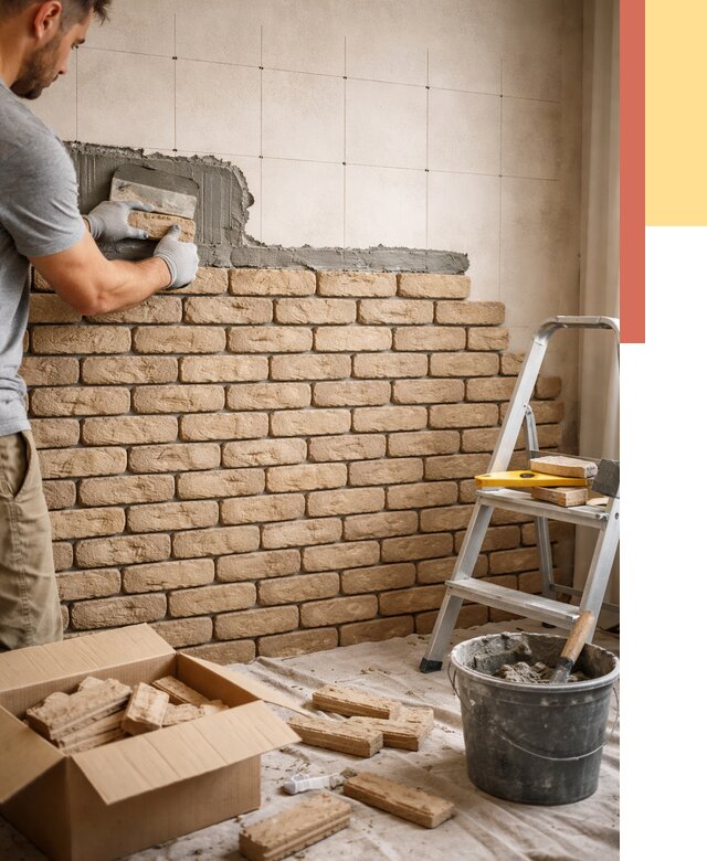 Монтаж декоративного кирпича в Ростове от 3284 руб./м² — быстро и недорого | ОТДЕЛОЧНИК-Рсв