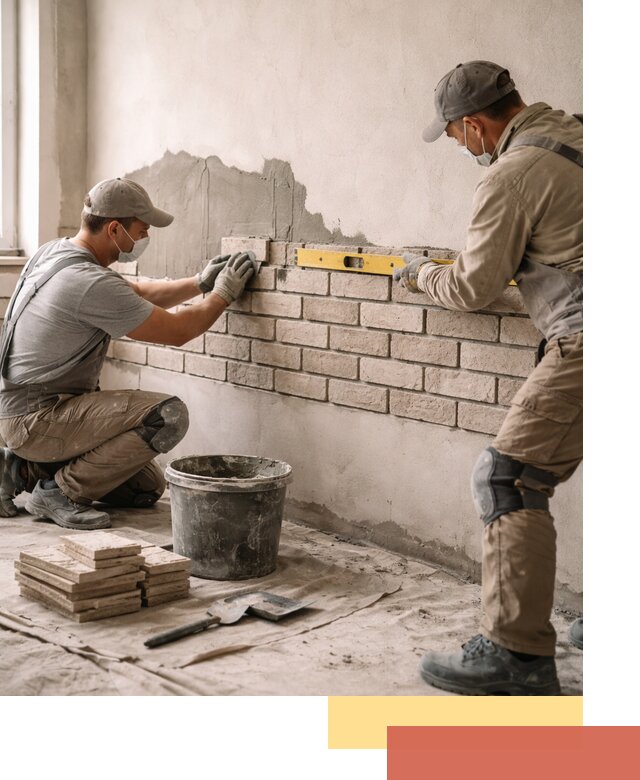 Монтаж декоративного кирпича профессионально в Ростове