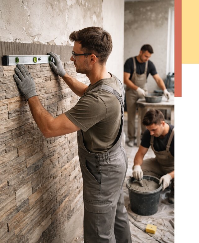 Монтаж искусственного камня в Ростове от 4618 руб. под ключ | ОТДЕЛОЧНИК-Рсв