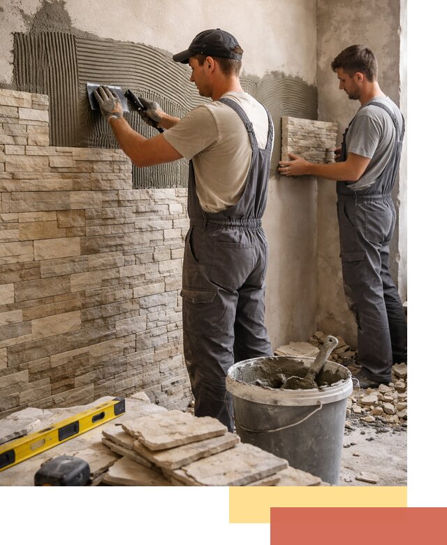 Монтаж искусственного камня в Ростове — облицовка стен и фасадов