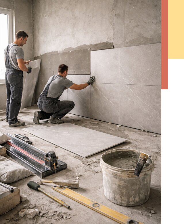 Облицовка стен керамогранитом в Ростове от 4310 руб./м² — услуги под ключ | ОТДЕЛОЧНИК-Рсв