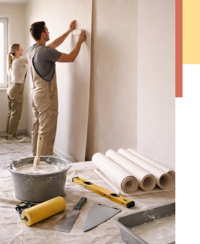 Поклейка бумажных обоев в Ростове от 5645 руб./м2 — быстро и недорого | ОТДЕЛОЧНИК-Рсв