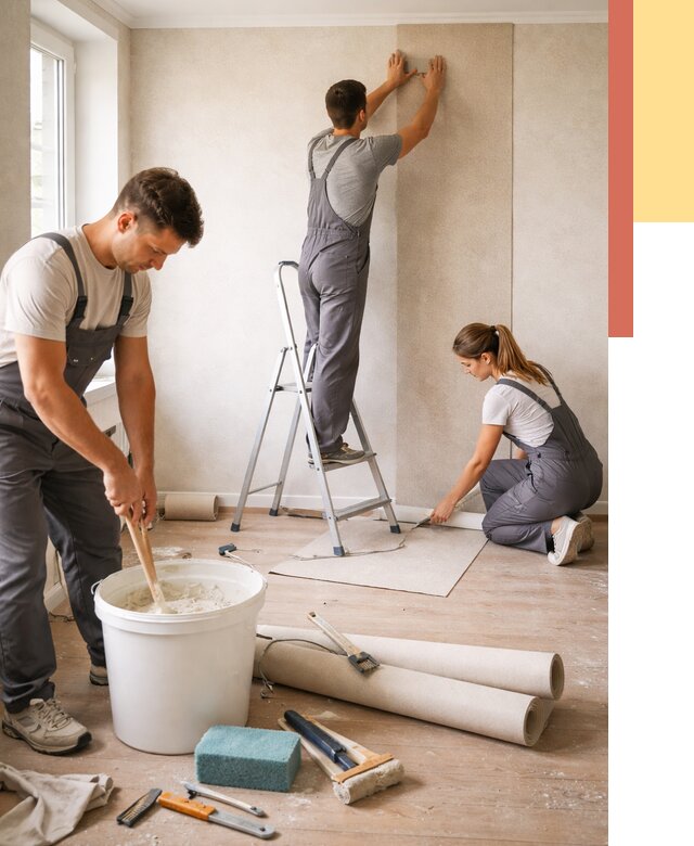 Оклейка стен обоями в Ростове от 3592 руб/м2 — быстро и недорого | ОТДЕЛОЧНИК-Рсв