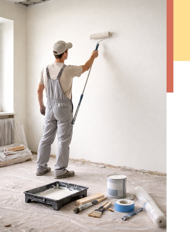 Покраска стен водоэмульсионной краской в Ростове от 462 руб. за м² | ОТДЕЛОЧНИК-Рсв