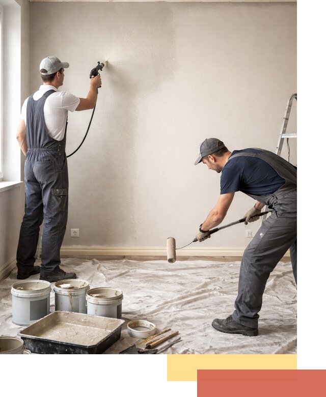 Покраска стен моющейся краской и защита поверхностей в Ростове