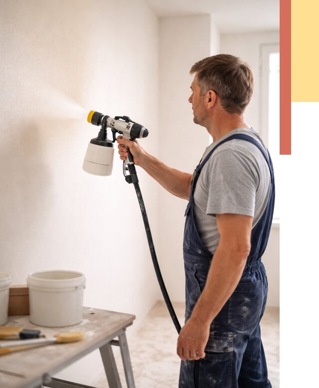 Покраска стен краскопультом в Ростове от 7697 руб. — механизированная покраска | ОТДЕЛОЧНИК-Рсв