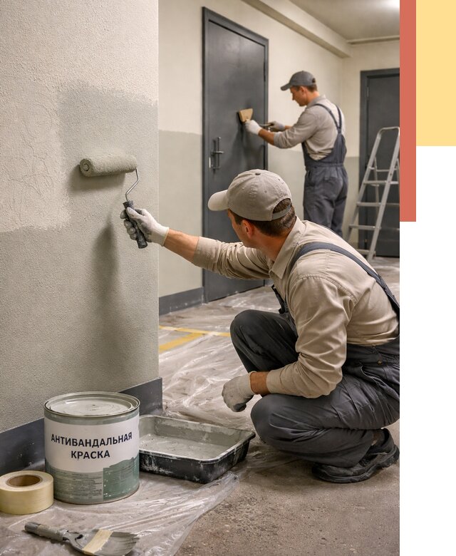 Покраска стен антивандальной краской в Ростове от 4618 руб./м² под ключ | ОТДЕЛОЧНИК-Рсв