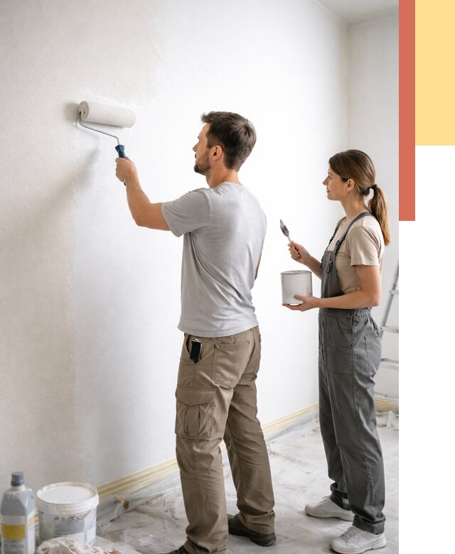 Окраска стен по стеклохолсту в Ростове от 4618 руб/м² под ключ | ОТДЕЛОЧНИК-Рсв