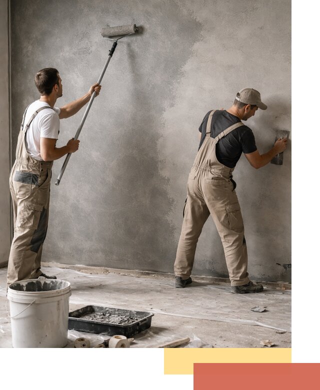 Покраска стен под бетон в Ростове профессионально и недорого