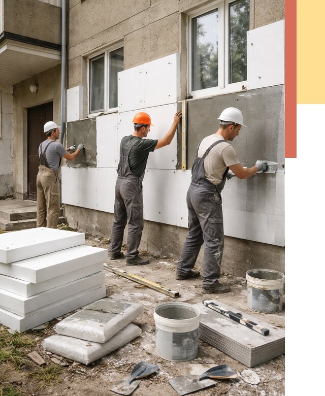 Утепление стен пенопластом в Ростове от 1796 руб. — недорого и под ключ | ОТДЕЛОЧНИК-Рсв