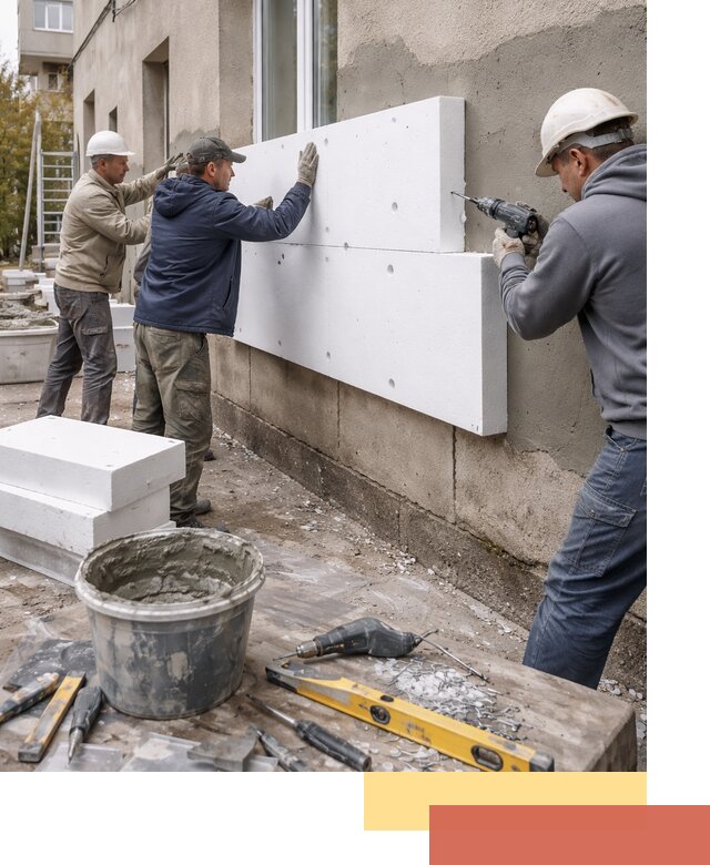 Утепление наружных стен пенопластом в Ростове