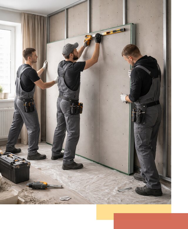 Шумоизоляция стен панелями ЗИПС в Ростове для жилых и коммерческих помещений