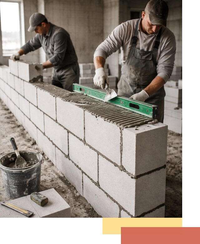 Кладка перегородок из газобетона в Ростове быстро и качественно