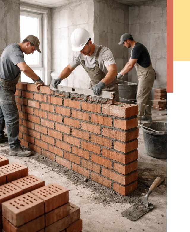 Кладка перегородок из кирпича в Ростове от 3592 руб. за м² | ОТДЕЛОЧНИК-Рсв