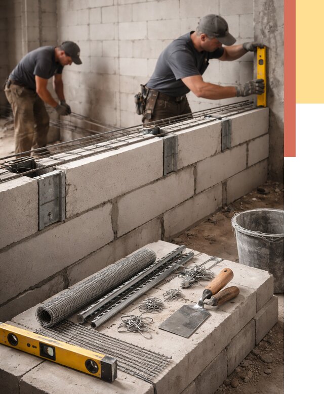 Армирование кладки перегородок в Ростове от 770 руб. под ключ | ОТДЕЛОЧНИК-Рсв