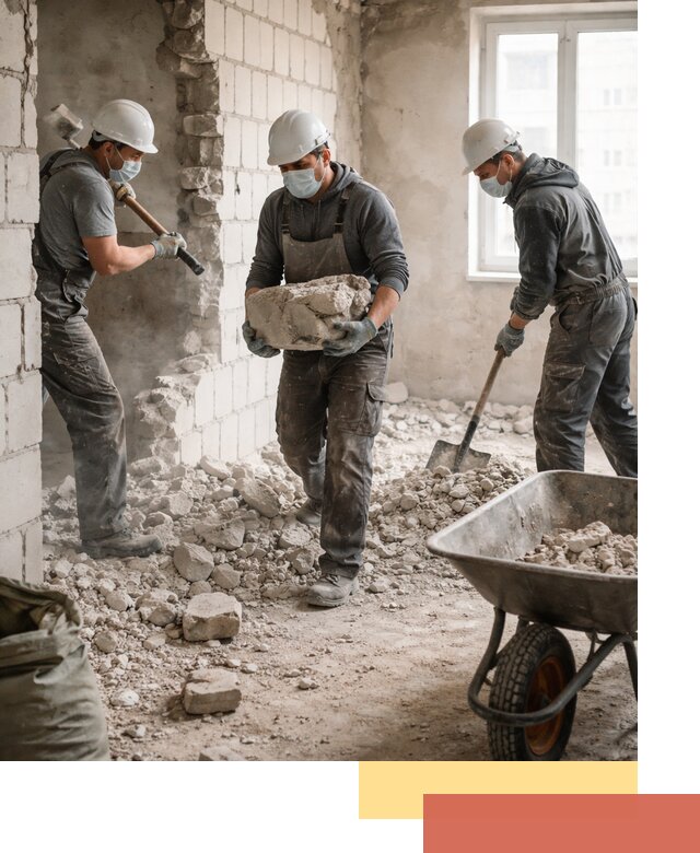 Демонтаж блочных перегородок в Ростове быстро и аккуратно