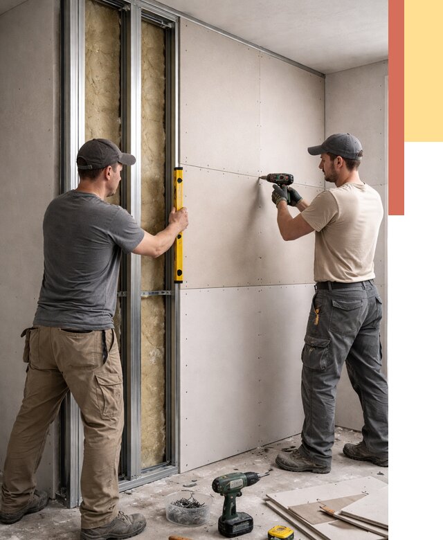 Монтаж двухслойной перегородки из гипсокартона в Ростове от 1488 руб. | ОТДЕЛОЧНИК-Рсв