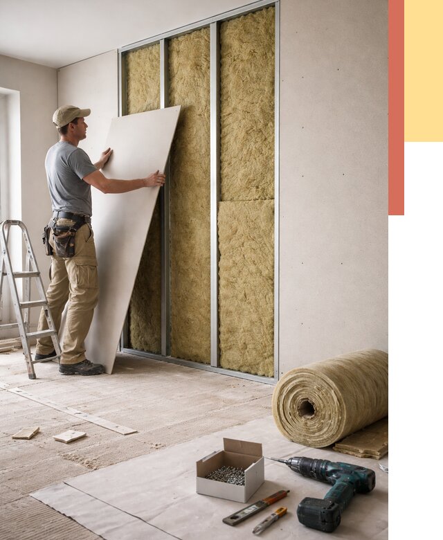 Перегородка из гипсокартона с шумоизоляцией в Ростове от 3202 руб. | ОТДЕЛОЧНИК-Рсв