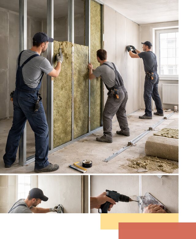 Перегородка из гипсокартона с шумоизоляцией в Ростове — монтаж под ключ