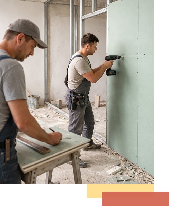 Перегородки из влагостойкого гипсокартона под ключ в Ростове