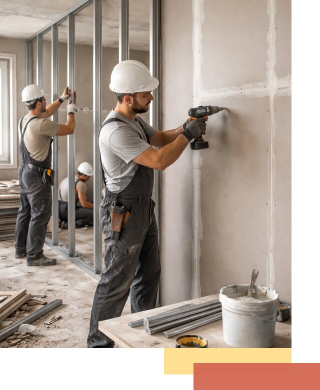 Перегородки из огнестойкого гипсокартона в Ростове под ключ