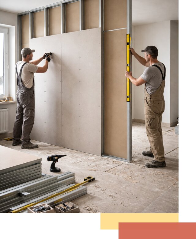 Зонирующая перегородка из гипсокартона под ключ в Ростове