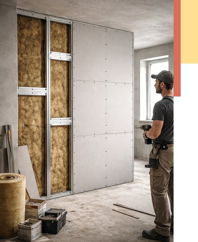 Усиленная перегородка под навеску в Ростове от 13137 руб. — монтаж под ключ | ОТДЕЛОЧНИК-Рсв