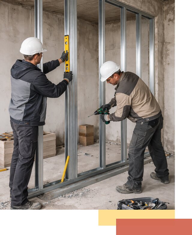 Монтаж каркаса перегородки из профиля в Ростове